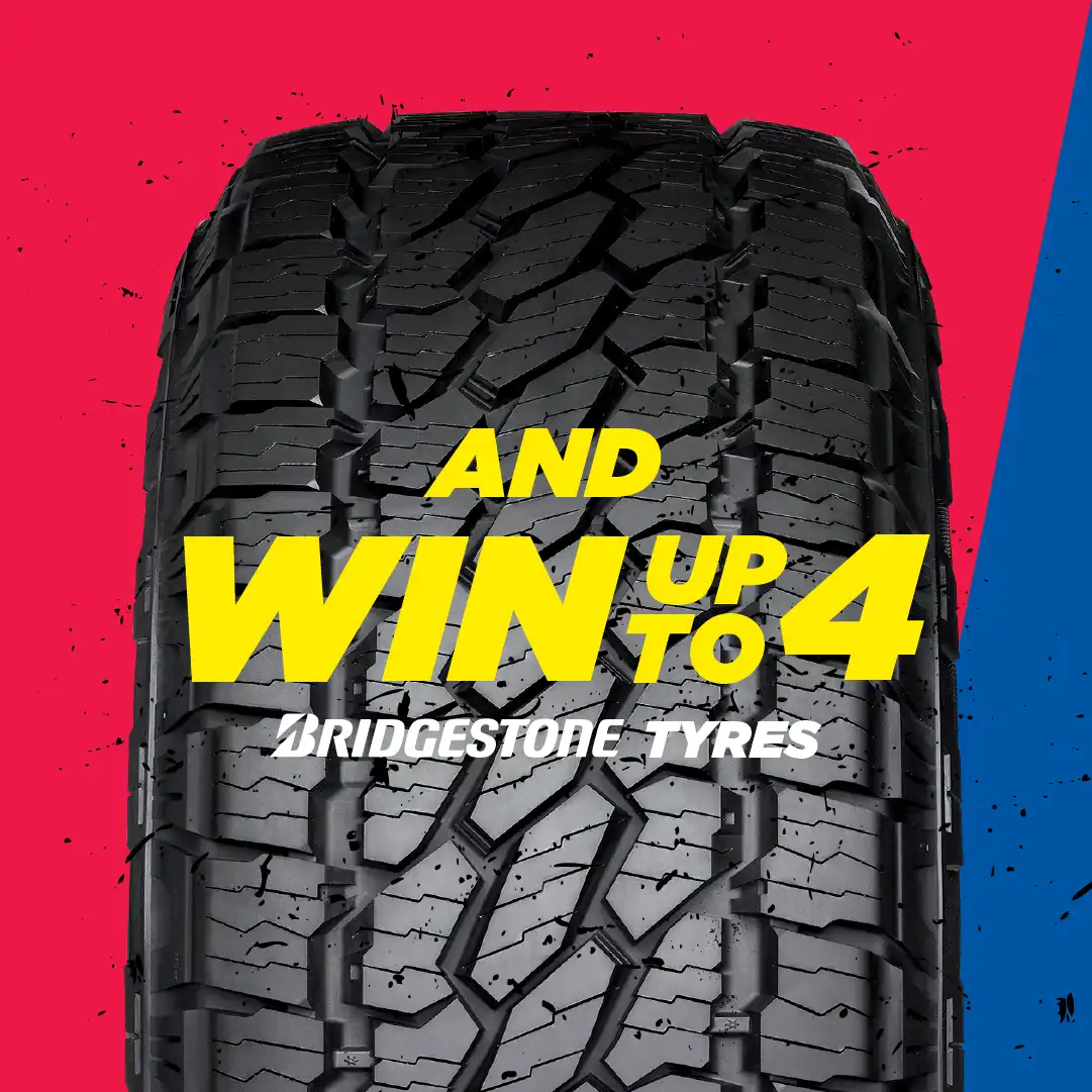 And Win up to 4 Bridgestone Tyres