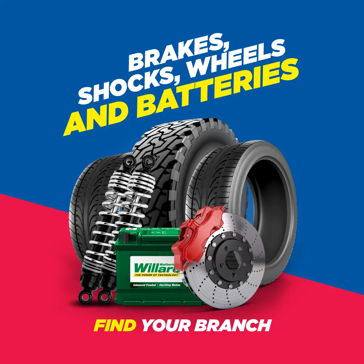 Brakes Shocks Wheels and Batteries