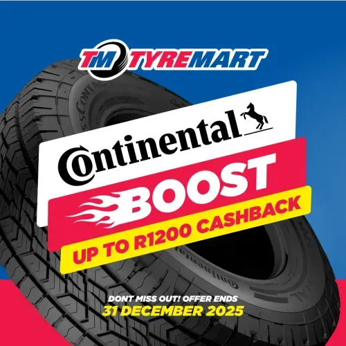 Mega Cashback - 1 million tyres in stock - up to R1200 off - don't miss out - offer ends 31 December 2025